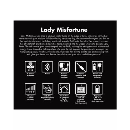 6 Ft 11 In Lady Misfortune Animatronic - US 5029