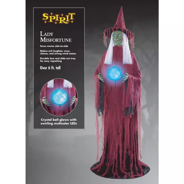 6 Ft 11 In Lady Misfortune Animatronic - US 5029
