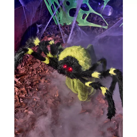 21 Inch LED Green Jumping Spider Animatronic - US 6358