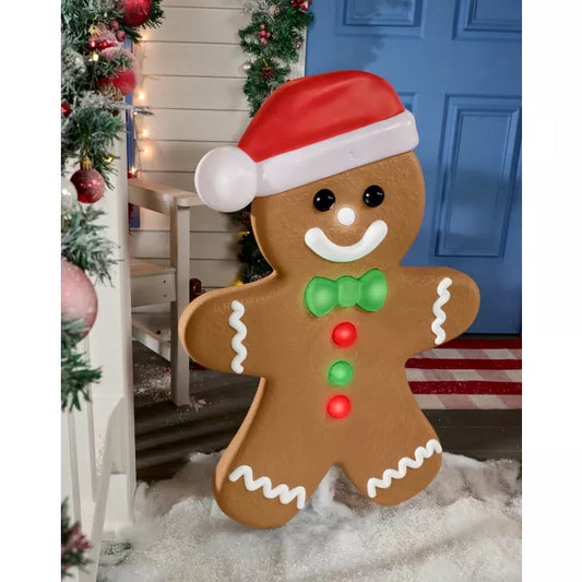 3 Ft Light-Up Gingerbread Boy Animatronic - US 6879