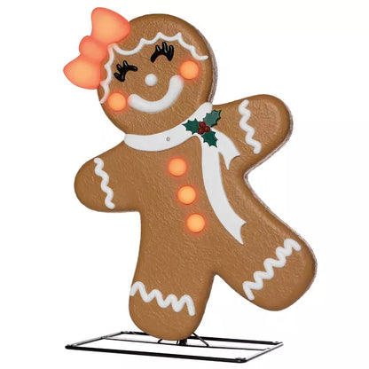3 Ft Light-Up Gingerbread Girl Animatronic - US 8065