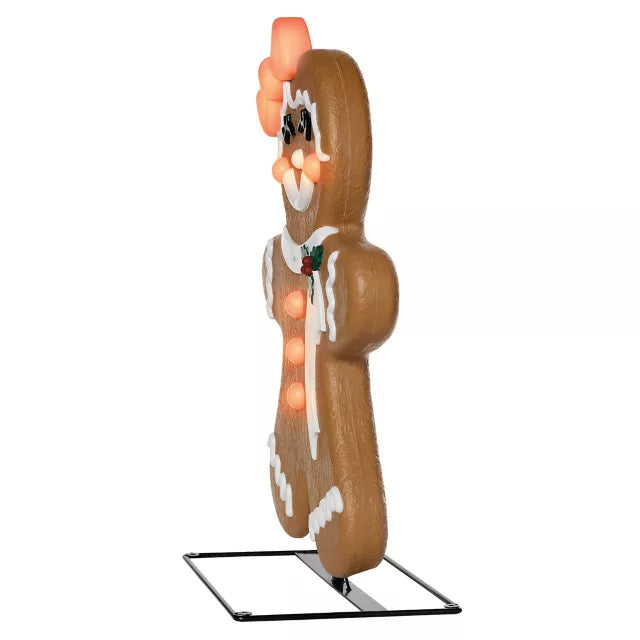 3 Ft Light-Up Gingerbread Girl Animatronic - US 8065