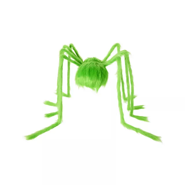 5 Ft Light-Up LED Fuzzy Green Spider Prop - US 8587