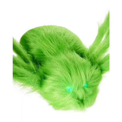 5 Ft Light-Up LED Fuzzy Green Spider Prop - US 8587