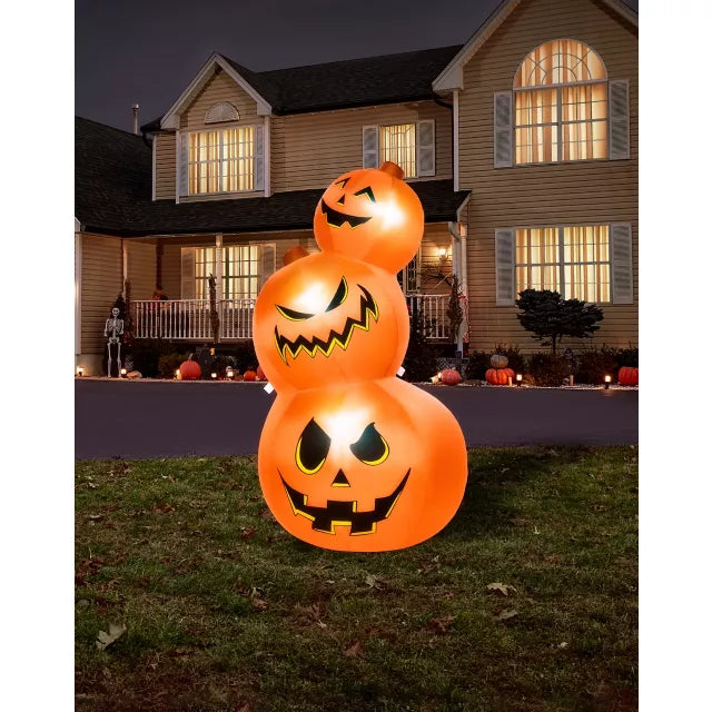 3 Ft 11 In Light-Up Pumpkin Tower Inflatable Decoration - US 1521