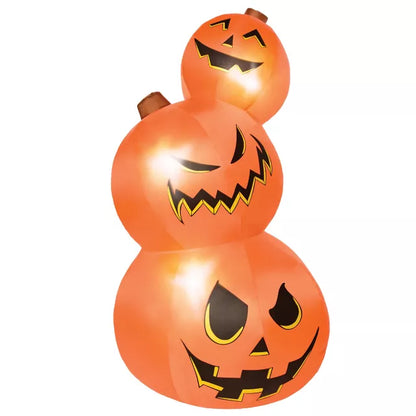 3 Ft 11 In Light-Up Pumpkin Tower Inflatable Decoration - US 1521