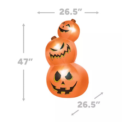 3 Ft 11 In Light-Up Pumpkin Tower Inflatable Decoration - US 1521