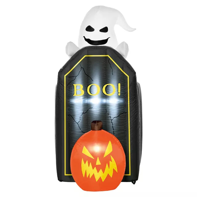 4 Ft 2 In Light-Up Animated Tombstone Ghost Inflatable Decoration - US 1781