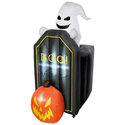 4 Ft 2 In Light-Up Animated Tombstone Ghost Inflatable Decoration - US 1781