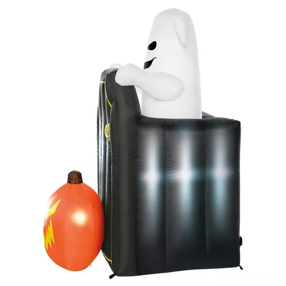 4 Ft 2 In Light-Up Animated Tombstone Ghost Inflatable Decoration - US 1781