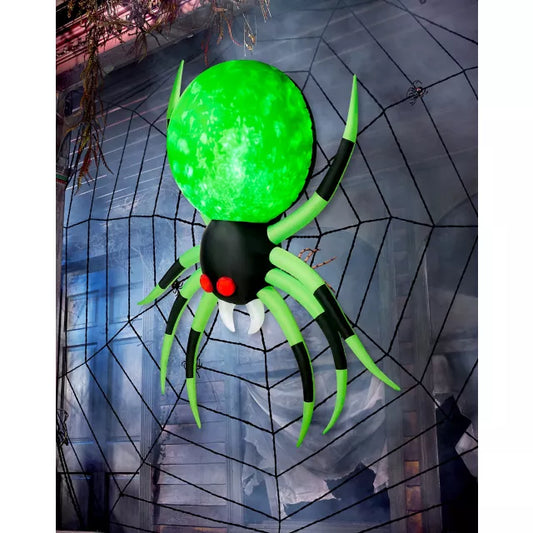 8 Ft Light-Up Hanging Spider Inflatable Decoration - US 4218