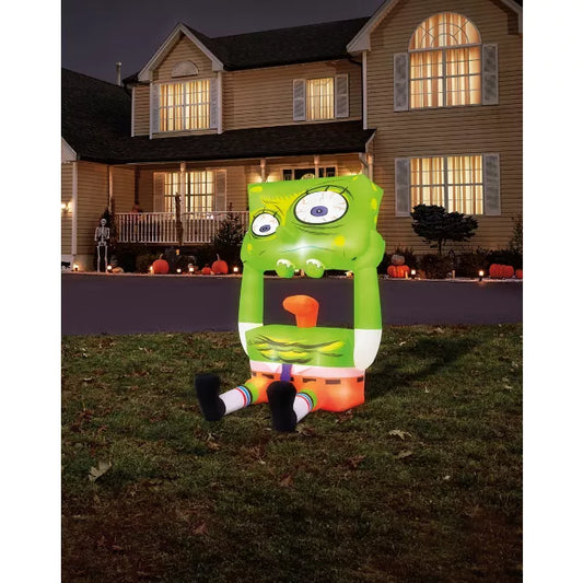 5 Ft Light-Up SpongeBob SquarePants Inflatable Decoration - US 9889