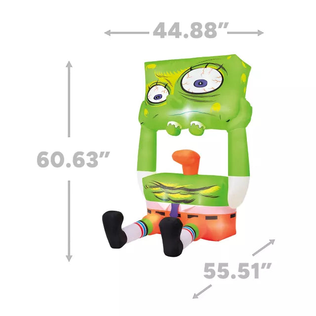 5 Ft Light-Up SpongeBob SquarePants Inflatable Decoration - US 9889