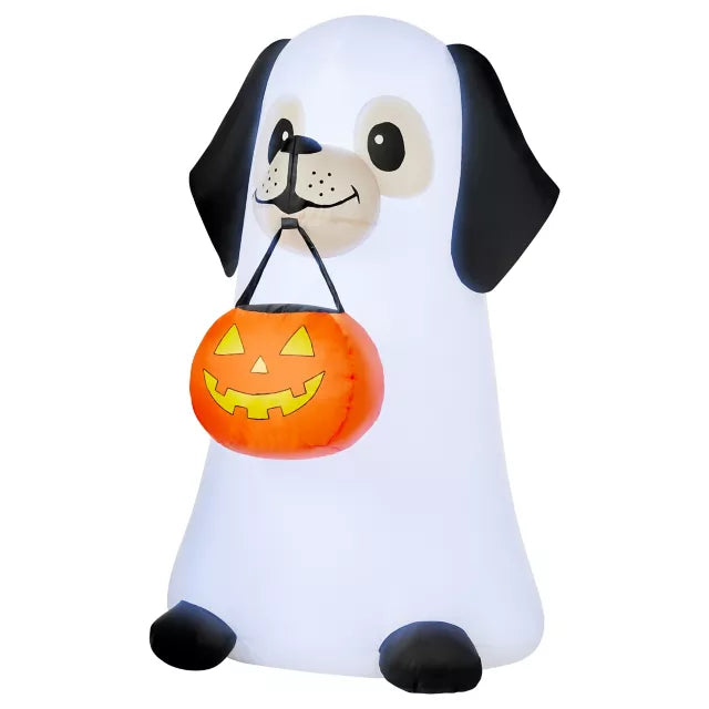 3 Ft 6 In Light-Up Ghost Dog Inflatable Decoration - US 8974