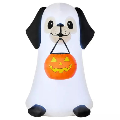 3 Ft 6 In Light-Up Ghost Dog Inflatable Decoration - US 8974