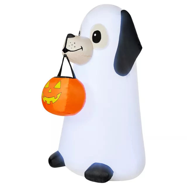 3 Ft 6 In Light-Up Ghost Dog Inflatable Decoration - US 8974
