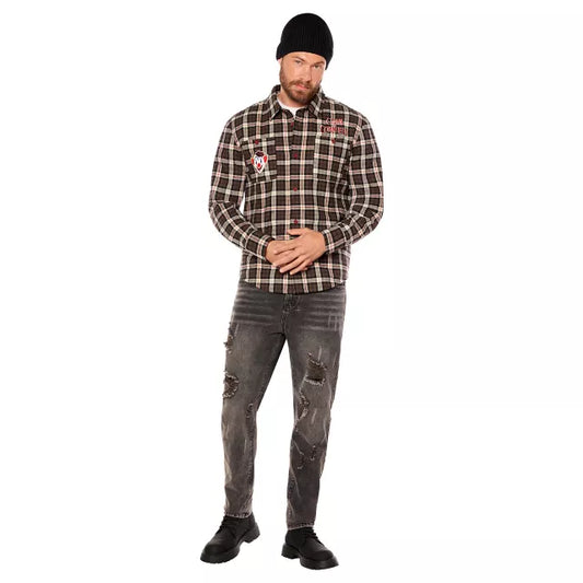 Adult Clown in a Cornfield Flannel Shirt - US 7404