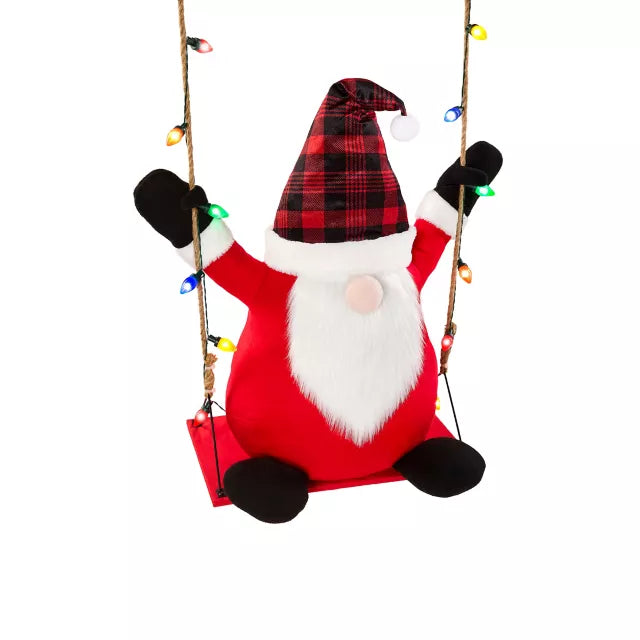 2 Ft 7 In Light-Up Swinging Gnome Animatronic - US 4685