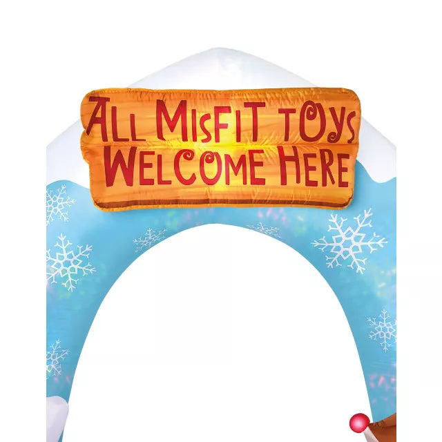 9 Ft 5 In Light-Up Rudolph and Santa Archway Inflatable Decoration - Rudolph the Red-Nosed Reindeer - US 1673
