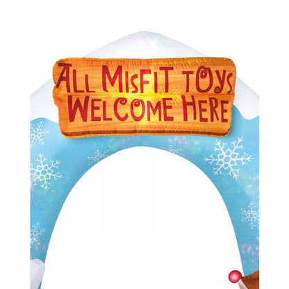 9 Ft 5 In Light-Up Rudolph and Santa Archway Inflatable Decoration - Rudolph the Red-Nosed Reindeer - US 1673