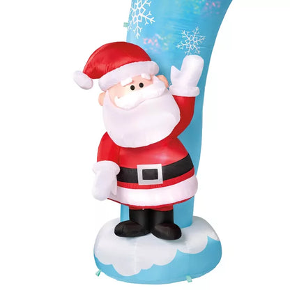 9 Ft 5 In Light-Up Rudolph and Santa Archway Inflatable Decoration - Rudolph the Red-Nosed Reindeer - US 1673