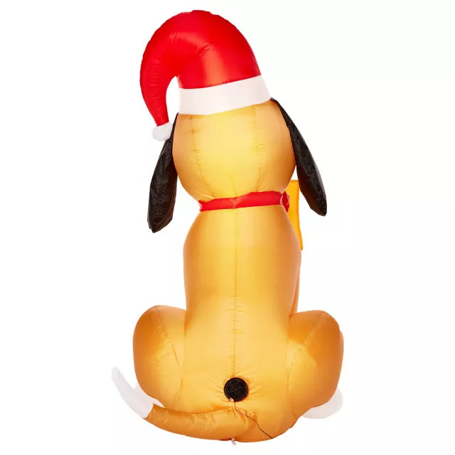 4 Ft Light-Up Santa's Dog Inflatable Decoration - US 4549