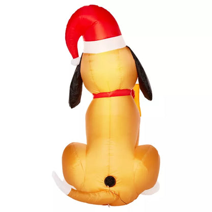 4 Ft Light-Up Santa's Dog Inflatable Decoration - US 4549
