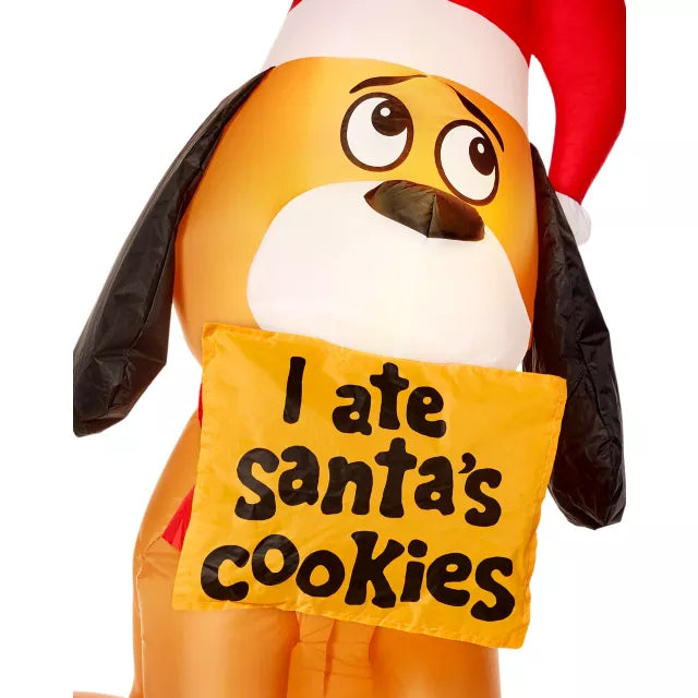 4 Ft Light-Up Santa's Dog Inflatable Decoration - US 4549