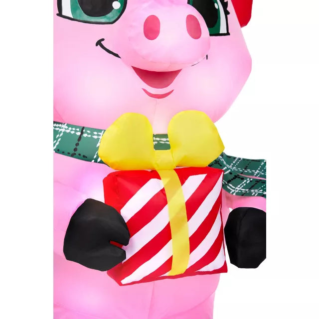3 Ft Light-Up Pig with Presents Inflatable Decoration - US 8378