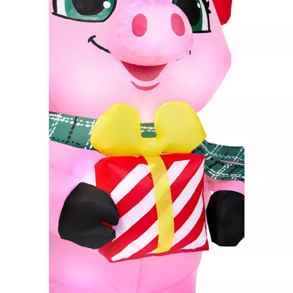 3 Ft Light-Up Pig with Presents Inflatable Decoration - US 8378