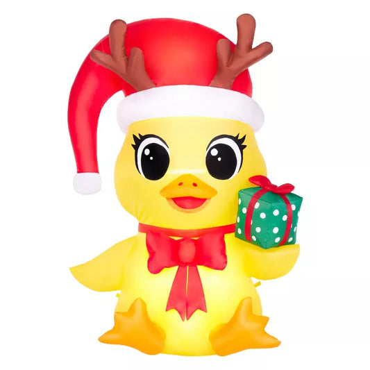 3 Ft Light-Up Duck with Presents Inflatable Decoration - US 4668