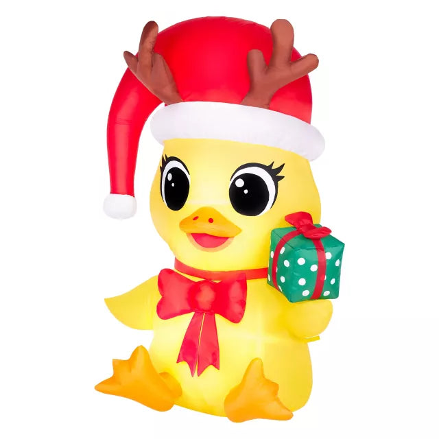 3 Ft Light-Up Duck with Presents Inflatable Decoration - US 4668
