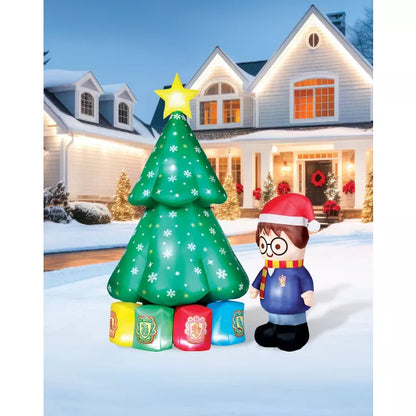 8 Ft Light-Up Tree and Harry Potter Inflatable Decoration - US 5637