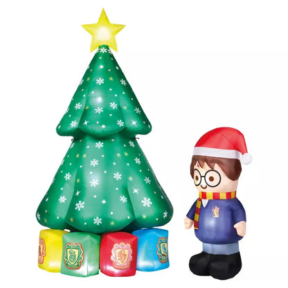 8 Ft Light-Up Tree and Harry Potter Inflatable Decoration - US 5637