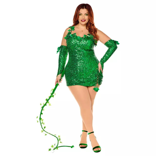 Adult Poison Ivy Bling Dress Costume - DC Villains - US 4139