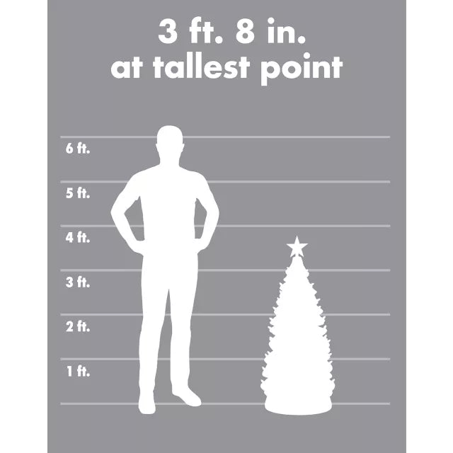 3 Ft 10 In Light-Up Blow Mold Green Christmas Tree - US 0578