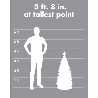 3 Ft 10 In Light-Up Blow Mold Green Christmas Tree - US 0578