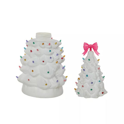 3 Ft 10 In Light-Up Blow Mold White Christmas Tree - US 6141