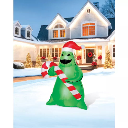 4 Ft 2 In Light-Up Oogie Boogie Candy Cane Inflatable Decoration – The Nightmare Before Christmas - US 5814