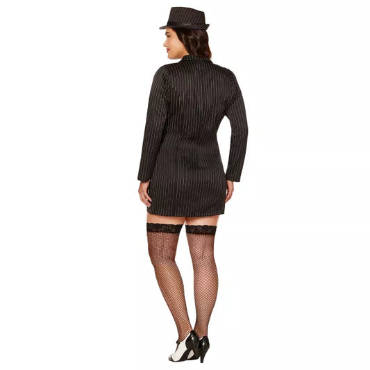 Adult Plus Size Gangster Dress Costume - US 6267