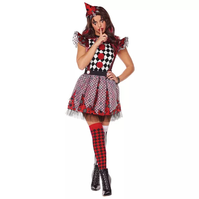 Adult Circus Misfit Clown Plus Size Costume - US 3074