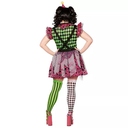 Adult Neon Clown Plus Size Costume - US 9072