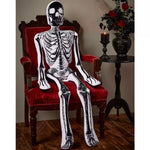 5 Ft White and Black Large Skeleton Plush - US 6893