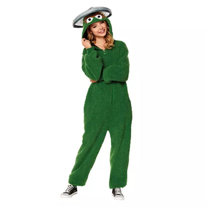 Adult Oscar the Grouch Plus Size Jumpsuit Costume - Sesame Street - US 1156