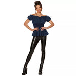 Adult Dark Blue Peasant Top - US 9814