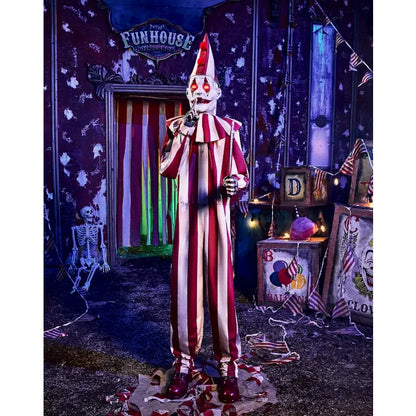 6 Ft 9 In Silent and Deadly Clown Animatronic - US 8948