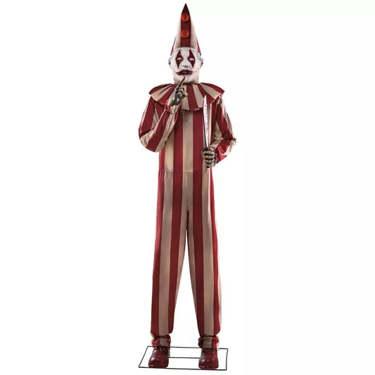 6 Ft 9 In Silent and Deadly Clown Animatronic - US 8948