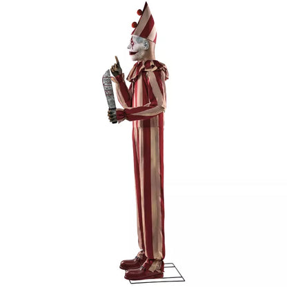 6 Ft 9 In Silent and Deadly Clown Animatronic - US 8948