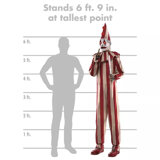 6 Ft 9 In Silent and Deadly Clown Animatronic - US 8948
