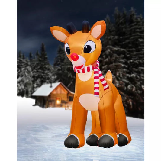 15 Ft Light-Up Rudolph Inflatable Decoration - Rudolph the Red-Nosed Reindeer - US 9688